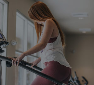 woman on stair master