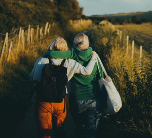 two people going for a walk