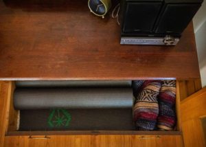 yoga matts in drawer