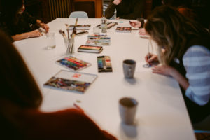 group painting with water colors