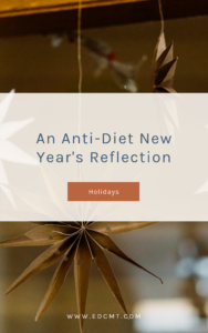 An anti-diet new years reflection. Title page