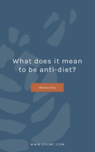 What does it mean to be anti-diet? Title page